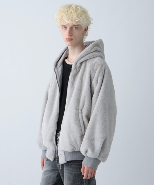 ラビットファーブルゾン グレー HARE kastane STUDIOUS｜リバーシブル