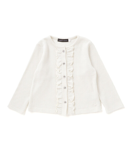 BeBe Petits Pois Vert（ベベプチポワヴェール）の「ラメニットフリルカーディガン（カーディガン/ボレロ・キッズ・ホワイト/グレー・110cm/130cm/140cm/120cm/150cm）」の11枚目の写真
