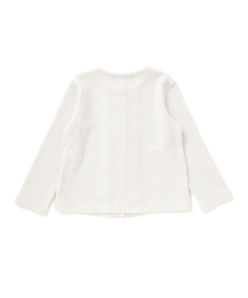 BeBe Petits Pois Vert（ベベプチポワヴェール）の「ラメニットフリルカーディガン（カーディガン/ボレロ・キッズ・ホワイト/グレー・110cm/130cm/140cm/120cm/150cm）」の12枚目の写真
