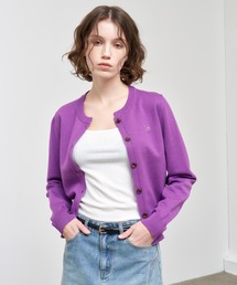 GENERAL IDEA（ジェネラルアイデア）の「【GENERAL IDEA】ロゴ入りラウンドネック長袖カーディガン   ESSENTIAL CREW NECK CARDIGAN（カーディガン/ボレロ）」