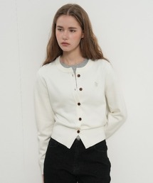 GENERAL IDEA（ジェネラルアイデア）の「【GENERAL IDEA】ロゴ入りラウンドネック長袖カーディガン / ESSENTIAL CREW NECK CARDIGAN（カーディガン/ボレロ）」