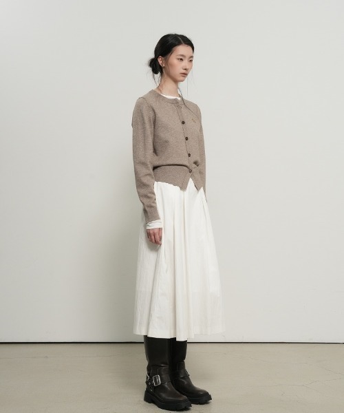 【GENERAL IDEA】ロゴ入りラウンドネック長袖カーディガン / ESSENTIAL CREW NECK CARDIGAN(カーディガン/ボレロ)|GENERAL IDEA(ジェネラルアイデア)