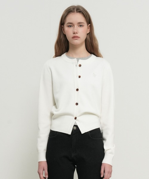 【GENERAL IDEA】ロゴ入りラウンドネック長袖カーディガン / ESSENTIAL CREW NECK CARDIGAN(カーディガン/ボレロ)|GENERAL IDEA(ジェネラルアイデア)