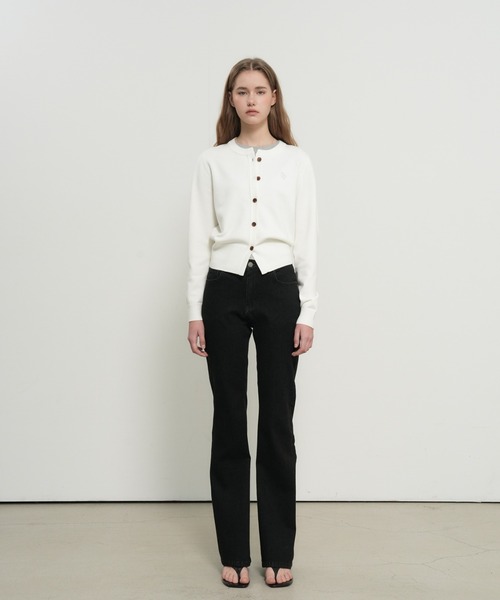 【GENERAL IDEA】ロゴ入りラウンドネック長袖カーディガン / ESSENTIAL CREW NECK CARDIGAN(カーディガン/ボレロ)|GENERAL IDEA(ジェネラルアイデア)