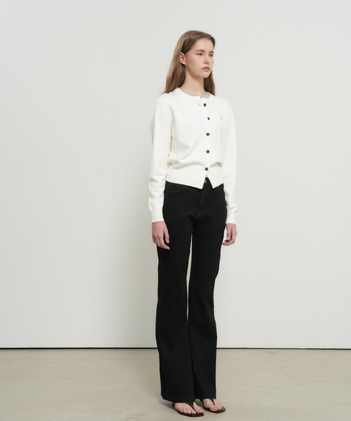 【GENERAL IDEA】ロゴ入りラウンドネック長袖カーディガン / ESSENTIAL CREW NECK CARDIGAN(カーディガン/ボレロ)|GENERAL IDEA(ジェネラルアイデア)