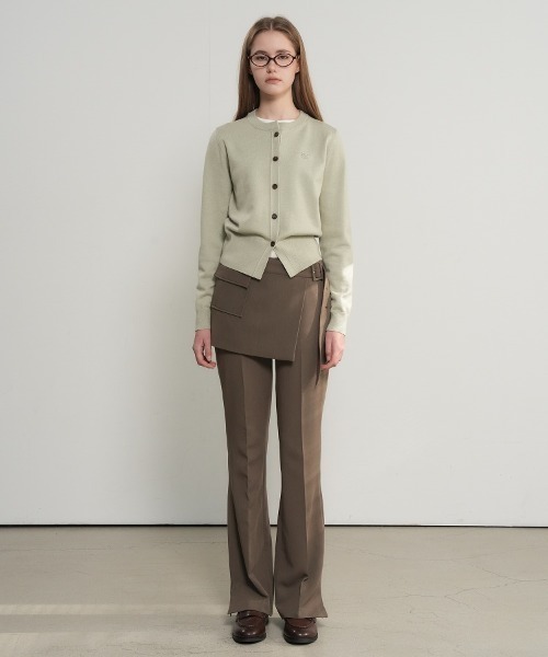 【GENERAL IDEA】ロゴ入りラウンドネック長袖カーディガン / ESSENTIAL CREW NECK CARDIGAN(カーディガン/ボレロ)|GENERAL IDEA(ジェネラルアイデア)