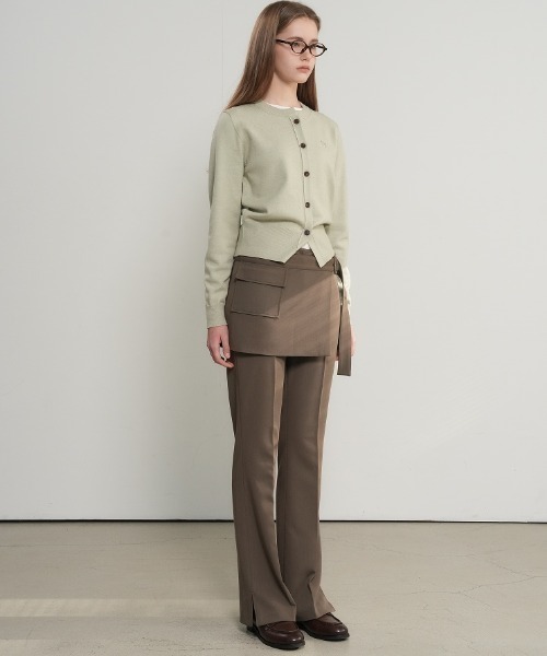 【GENERAL IDEA】ロゴ入りラウンドネック長袖カーディガン / ESSENTIAL CREW NECK CARDIGAN(カーディガン/ボレロ)|GENERAL IDEA(ジェネラルアイデア)