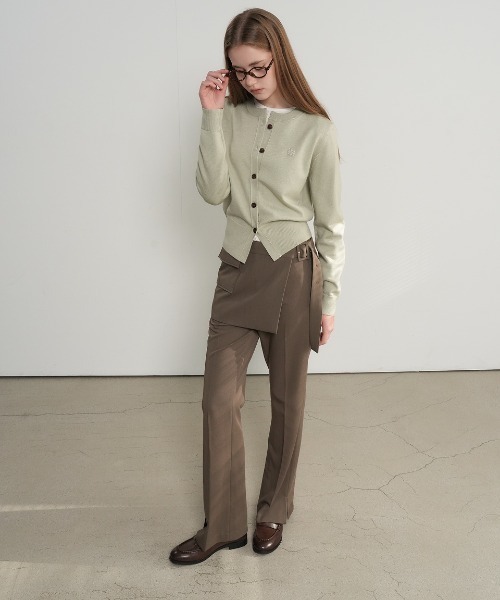 【GENERAL IDEA】ロゴ入りラウンドネック長袖カーディガン / ESSENTIAL CREW NECK CARDIGAN(カーディガン/ボレロ)|GENERAL IDEA(ジェネラルアイデア)