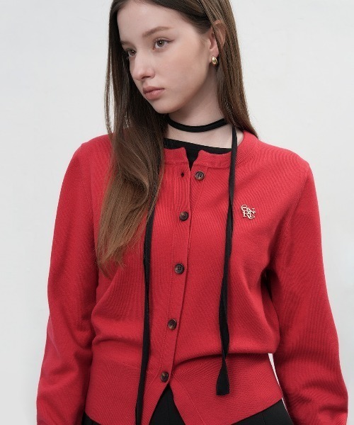 【GENERAL IDEA】ロゴ入りラウンドネック長袖カーディガン / ESSENTIAL CREW NECK CARDIGAN(カーディガン/ボレロ)|GENERAL IDEA(ジェネラルアイデア)