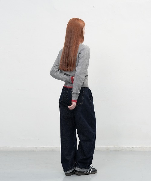 【GENERAL IDEA】ロゴ入りラウンドネック長袖カーディガン / ESSENTIAL CREW NECK CARDIGAN(カーディガン/ボレロ)|GENERAL IDEA(ジェネラルアイデア)