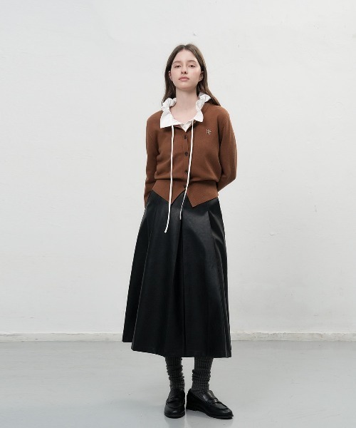 【GENERAL IDEA】ロゴ入りラウンドネック長袖カーディガン / ESSENTIAL CREW NECK CARDIGAN(カーディガン/ボレロ)|GENERAL IDEA(ジェネラルアイデア)