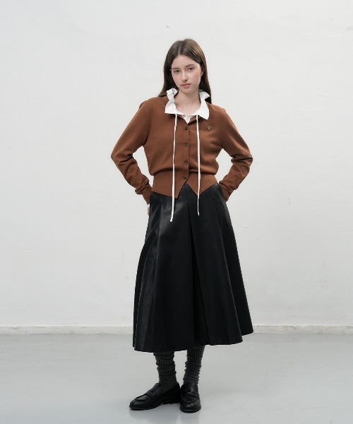 【GENERAL IDEA】ロゴ入りラウンドネック長袖カーディガン / ESSENTIAL CREW NECK CARDIGAN(カーディガン/ボレロ)|GENERAL IDEA(ジェネラルアイデア)