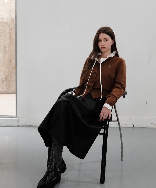 【GENERAL IDEA】ロゴ入りラウンドネック長袖カーディガン / ESSENTIAL CREW NECK CARDIGAN(カーディガン/ボレロ)|GENERAL IDEA(ジェネラルアイデア)