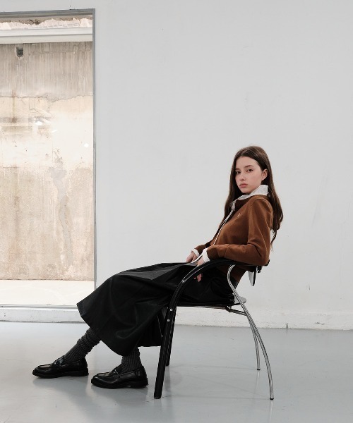 【GENERAL IDEA】ロゴ入りラウンドネック長袖カーディガン / ESSENTIAL CREW NECK CARDIGAN(カーディガン/ボレロ)|GENERAL IDEA(ジェネラルアイデア)