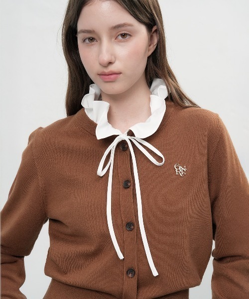 【GENERAL IDEA】ロゴ入りラウンドネック長袖カーディガン / ESSENTIAL CREW NECK CARDIGAN(カーディガン/ボレロ)|GENERAL IDEA(ジェネラルアイデア)