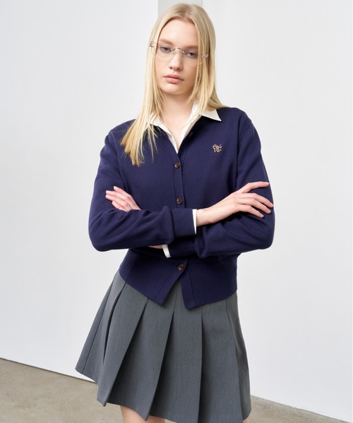 【GENERAL IDEA】ロゴ入りラウンドネック長袖カーディガン / ESSENTIAL CREW NECK CARDIGAN(カーディガン/ボレロ)|GENERAL IDEA(ジェネラルアイデア)