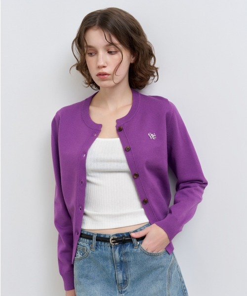 【GENERAL IDEA】ロゴ入りラウンドネック長袖カーディガン / ESSENTIAL CREW NECK CARDIGAN(カーディガン/ボレロ)|GENERAL IDEA(ジェネラルアイデア)