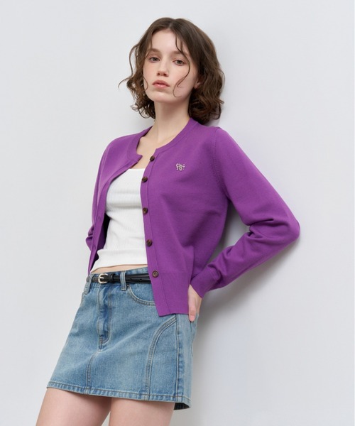 【GENERAL IDEA】ロゴ入りラウンドネック長袖カーディガン / ESSENTIAL CREW NECK CARDIGAN(カーディガン/ボレロ)|GENERAL IDEA(ジェネラルアイデア)