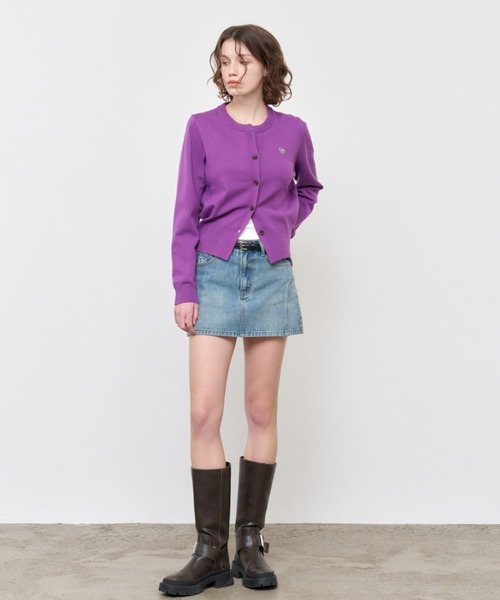 【GENERAL IDEA】ロゴ入りラウンドネック長袖カーディガン / ESSENTIAL CREW NECK CARDIGAN(カーディガン/ボレロ)|GENERAL IDEA(ジェネラルアイデア)