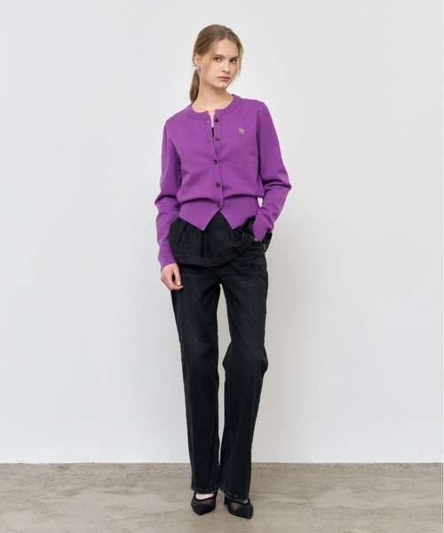 【GENERAL IDEA】ロゴ入りラウンドネック長袖カーディガン / ESSENTIAL CREW NECK CARDIGAN(カーディガン/ボレロ)|GENERAL IDEA(ジェネラルアイデア)