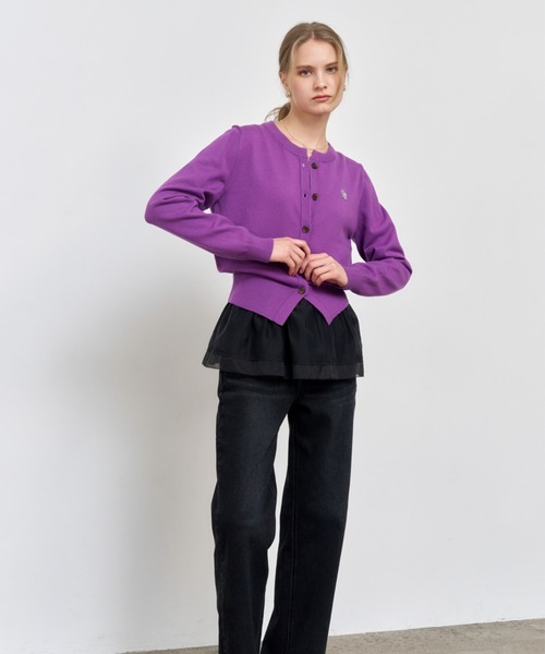 【GENERAL IDEA】ロゴ入りラウンドネック長袖カーディガン / ESSENTIAL CREW NECK CARDIGAN(カーディガン/ボレロ)|GENERAL IDEA(ジェネラルアイデア)