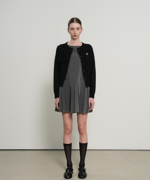 【GENERAL IDEA】ロゴ入りラウンドネック長袖カーディガン / ESSENTIAL CREW NECK CARDIGAN(カーディガン/ボレロ)|GENERAL IDEA(ジェネラルアイデア)