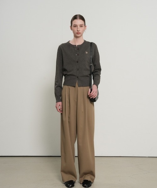 【GENERAL IDEA】ロゴ入りラウンドネック長袖カーディガン / ESSENTIAL CREW NECK CARDIGAN(カーディガン/ボレロ)|GENERAL IDEA(ジェネラルアイデア)