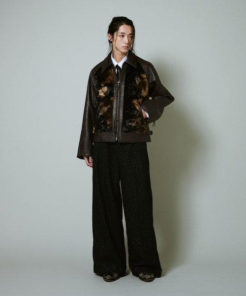 faux haircalf leather jacket / フェイクハラコレザージャケット