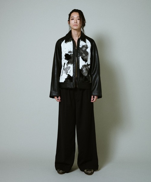 faux haircalf leather jacket / フェイクハラコレザージャケット