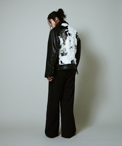 Camphor wood フェイクハラコレザージャケット Camphor wood コート ジャケット faux haircalf leather jacket