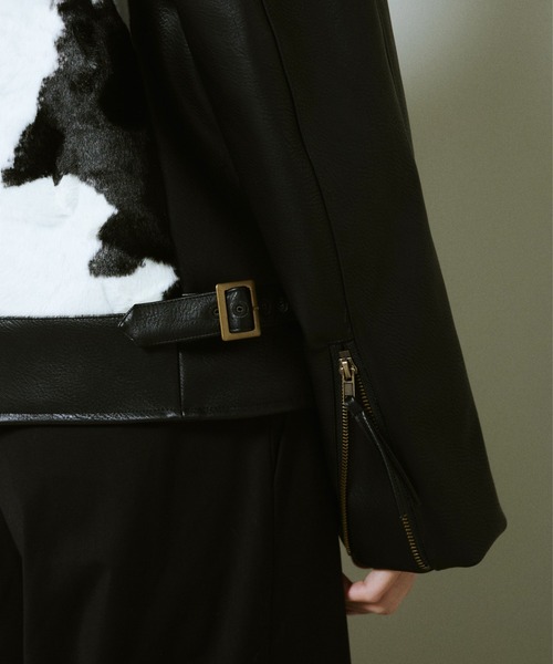faux haircalf leather jacket / フェイクハラコレザージャケット