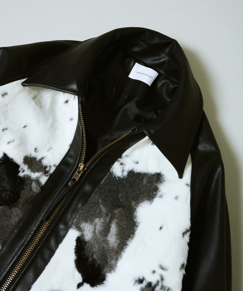 faux haircalf leather jacket / フェイクハラコレザージャケット