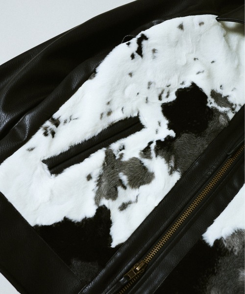 Camphor wood（カンファーウッド）の「faux haircalf leather jacket / フェイクハラコレザージャケット（その他アウター・メンズ・ブラウン系/ブラック系・MEDIUM/LARGE）」の4枚目の写真