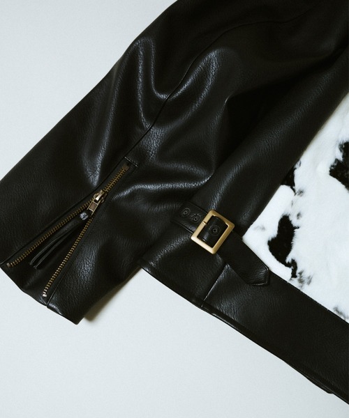 Camphor wood（カンファーウッド）の「faux haircalf leather jacket / フェイクハラコレザージャケット（その他アウター・メンズ・ブラウン系/ブラック系・MEDIUM/LARGE）」の8枚目の写真