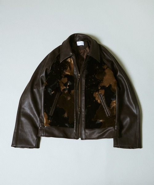 Camphor wood（カンファーウッド）の「faux haircalf leather jacket / フェイクハラコレザージャケット（その他アウター・メンズ・ブラウン系/ブラック系・MEDIUM/LARGE）」の9枚目の写真