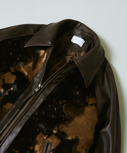 Camphor wood（カンファーウッド）の「faux haircalf leather jacket / フェイクハラコレザージャケット（その他アウター・メンズ・ブラウン系/ブラック系・MEDIUM/LARGE）」の10枚目の写真