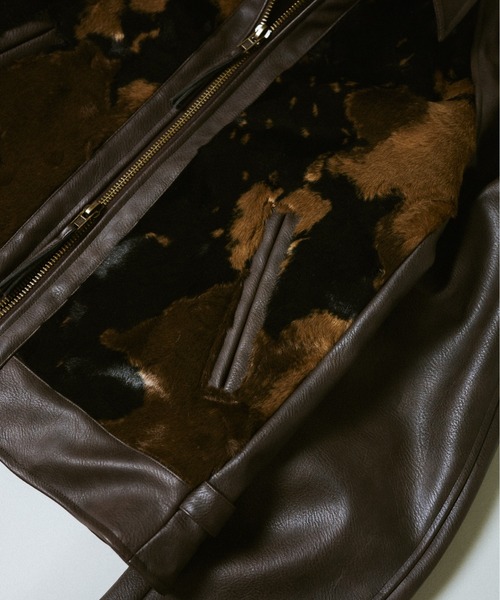 faux haircalf leather jacket / フェイクハラコレザージャケット