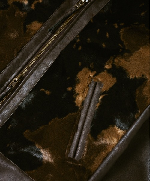 Camphor wood（カンファーウッド）の「faux haircalf leather jacket / フェイクハラコレザージャケット（その他アウター・メンズ・ブラウン系/ブラック系・MEDIUM/LARGE）」の12枚目の写真