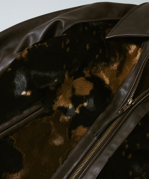 Camphor wood（カンファーウッド）の「faux haircalf leather jacket / フェイクハラコレザージャケット（その他アウター・メンズ・ブラウン系/ブラック系・MEDIUM/LARGE）」の13枚目の写真