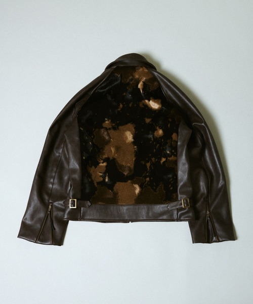 Camphor wood フェイクハラコレザージャケット faux haircalf leather jacket / フェイクハラコレザージャケット