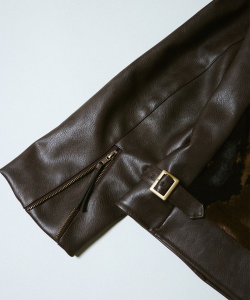 Camphor wood（カンファーウッド）の「faux haircalf leather jacket / フェイクハラコレザージャケット（その他アウター・メンズ・ブラウン系/ブラック系・MEDIUM/LARGE）」の17枚目の写真