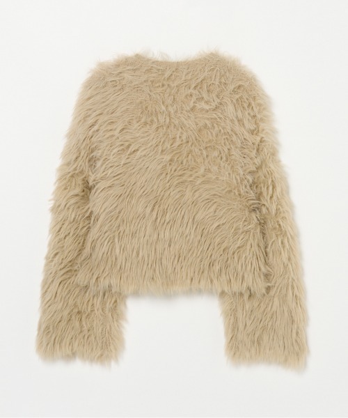 HELIOPOLE（エリオポール）の「FUR KNIT CARDIGAN（カーディガン/ボレロ・レディース・ベージュ/グレー・38）」の5枚目の写真