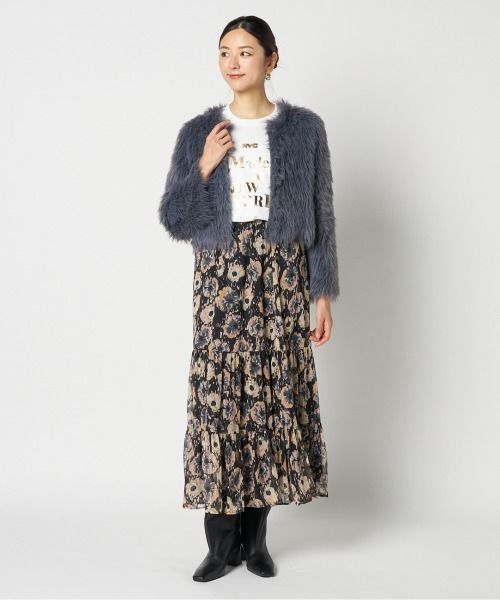 HELIOPOLE（エリオポール）の「FUR KNIT CARDIGAN（カーディガン/ボレロ・レディース・ベージュ/グレー・38）」の15枚目の写真