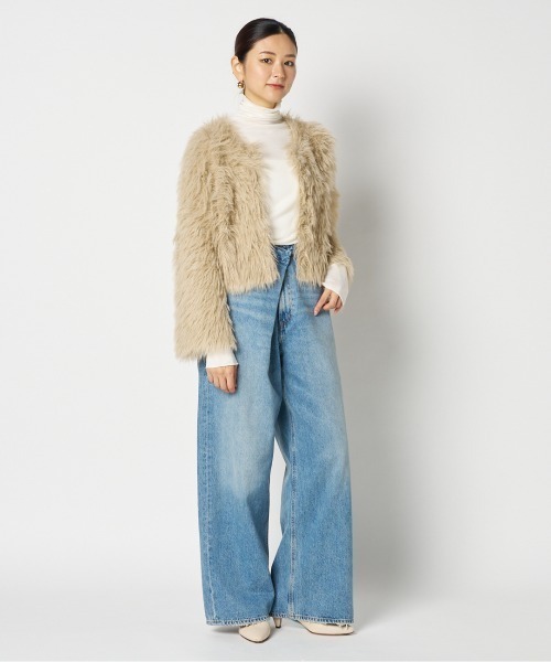 HELIOPOLE（エリオポール）の「FUR KNIT CARDIGAN（カーディガン/ボレロ・レディース・ベージュ/グレー・38）」の17枚目の写真