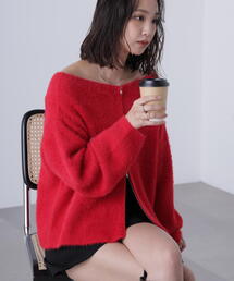 FREE'S MART | ◆〈ＭＦＭ〉前後２ＷＡＹオフショルシャギージップカーデ(ニット/セーター)