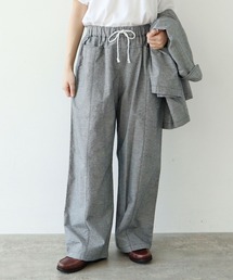 PAR ICI | 先染めコットンネップ easyパンツ(セットアップ対応)(その他パンツ)
