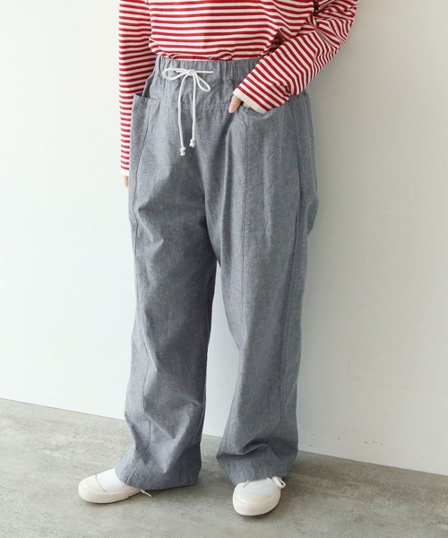 PAR ICI（パーリッシィ）の「先染めコットンネップ easyパンツ(セットアップ対応)（その他パンツ・レディース・ブルー系その他/ネイビー/ブラック系その他・FREE）」の2枚目の写真