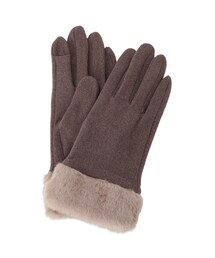 ITS'DEMO | 【手洗い可】ファーカフスジャージグローブ(手袋)