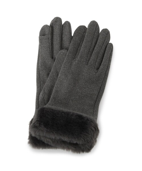 ITS'DEMO（イッツデモ）の「【手洗い可】ファーカフスジャージグローブ（手袋・レディース・ブラウン系/ブラック/チャコールグレー/ダークブラウン・00）」の3枚目の写真