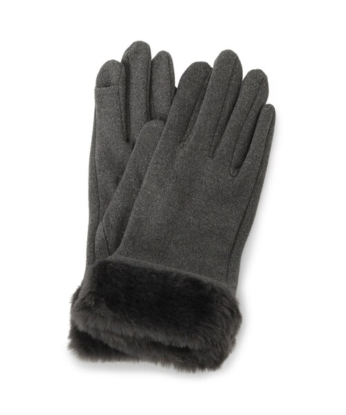 ITS'DEMO（イッツデモ）の「【手洗い可】ファーカフスジャージグローブ（手袋・レディース・ブラウン系/ブラック/チャコールグレー/ダークブラウン・00）」の5枚目の写真